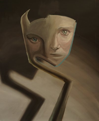 Divided Soul, 2023 (olie på linned) af Oscar Nin