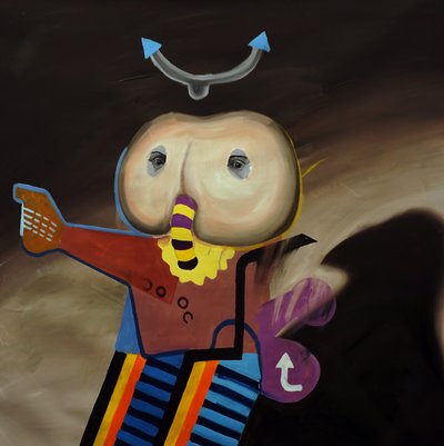 Eksotisk ikke-menneskelig biologi: Alien Specimen, 2024 (olie på linned) af Oscar Nin