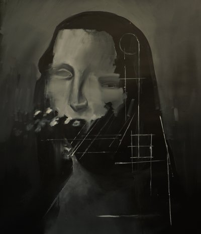 Gioconda, 2023 (akryl og olie på lærred) af Oscar Nin