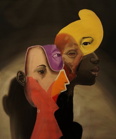 Kaleidoscope Of Identities, 2023 (olie og spraymaling på linned) af Oscar Nin