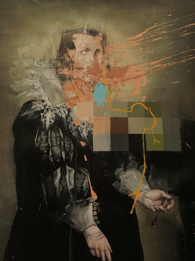 Yellow Line, 2019 (akryl på lærred) af Oscar Nin