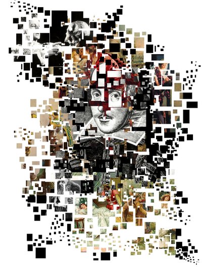Collage af William Shakespeare (tryk) af Oscar Vila Nieto