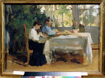 "Dance la Veranda" Peinture de Osip Emanuilovich Braz (1872-1936) State A. Radishchev Art Museum, Saratov af Osip Emmanuilovich Braz