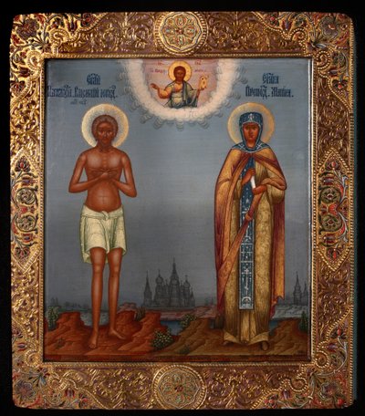 Basil den Velsignede og Saint Mary of Egypt, 1901 af Osip Semionovich Chirikov