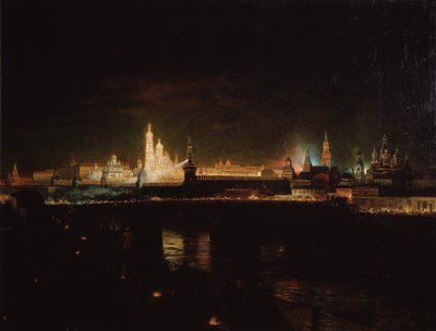 Belysning af Kreml i Moskva, 1883 af Oskar Adolfovich Hofman