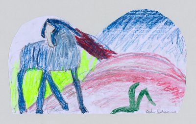 Blå hest efter Franz Marc af Oskar Ludwig