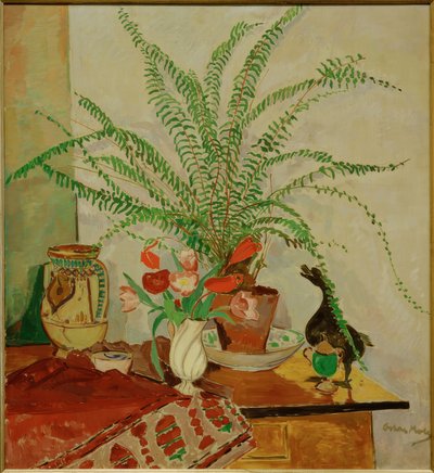 Stilleben med løvplante af Oskar Moll
