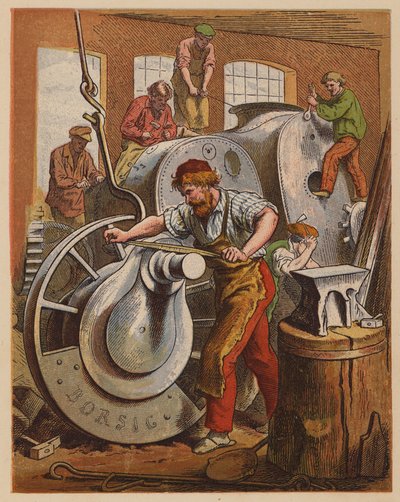 Motorfabrikanter (farvelitografi) af Oskar Pletsch
