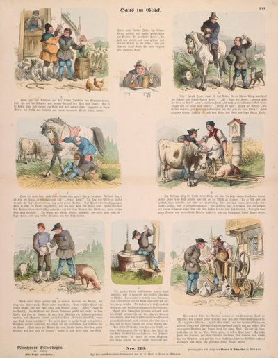 Hans in Luck (efter brødrene Grimm) broadsheet udgivet af Gustav Weise, Stuttgart, 1860 af Oskar Pletsch