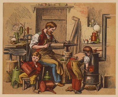 Blikmanden (farvelitografi) af Oskar Pletsch