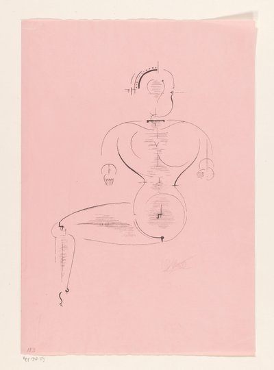 Siddende figur af Oskar Schlemmer (signed by artist)