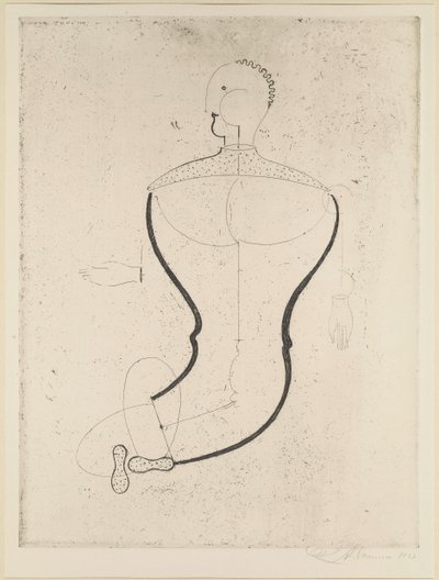 Abstrakt figur til venstre, 1923. af Oskar Schlemmer