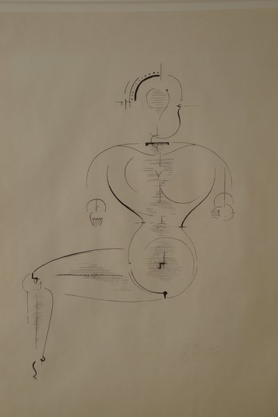 Figur fra siden: Figur H2 Siddende, 1921. af Oskar Schlemmer