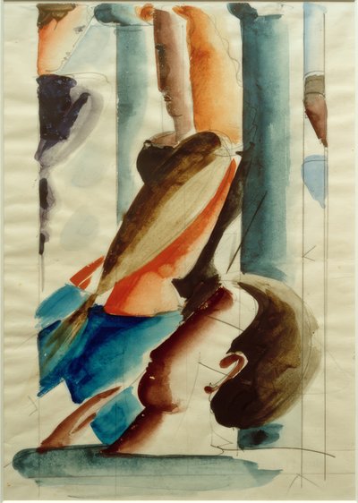 Fem figurer mellem søjler af Oskar Schlemmer
