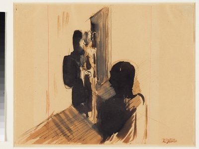 Gruppe i et interiør af Oskar Schlemmer