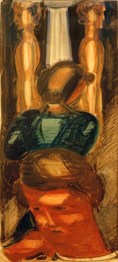 Grupper foran en dorisk kolonne af Oskar Schlemmer