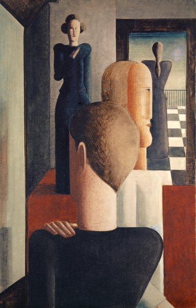 Sisustus viidellä hahmolla, roomalainen af Oskar Schlemmer