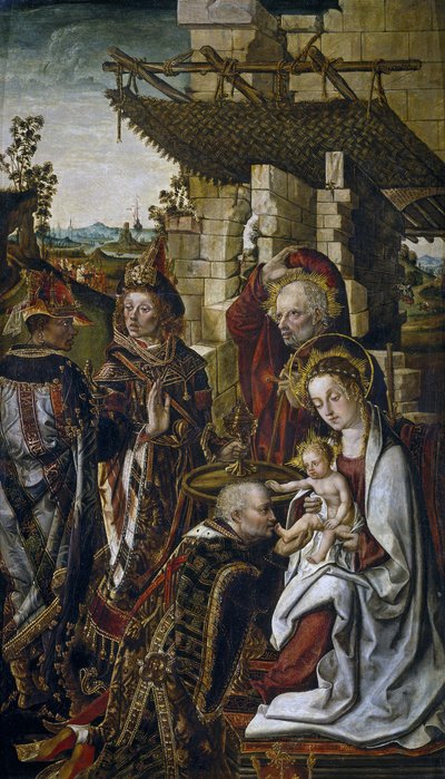 Magiernes tilbedelse, ca. 1490-1499 af Osona