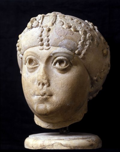 Marmorhoved af Amalasonte (Amalasunta) dronning af østgoterne (død 535), datter af Theodorik den Store, østgoternes konge. af Ostrogothic Ostrogothic