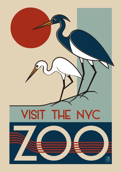 Art Deco i New York City Zoo af Osvaldo Russo