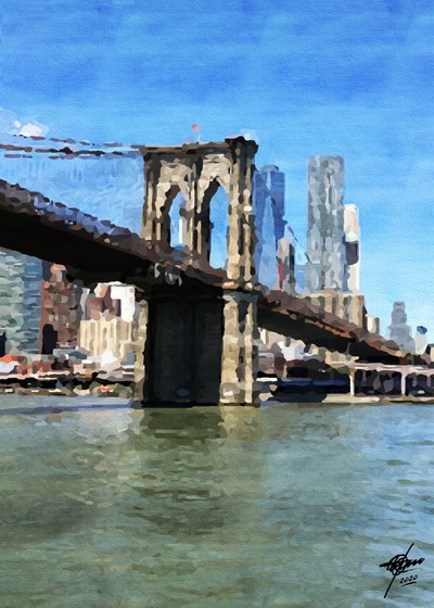 Refleksioner fra Brooklyn Bridge af Osvaldo Russo