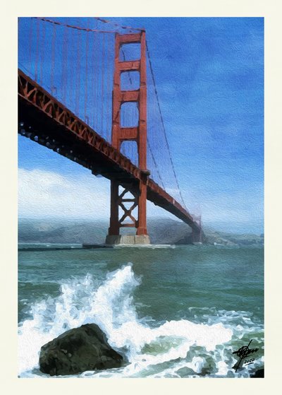 Bølgerne, der bryder mod Golden Gate af Osvaldo Russo