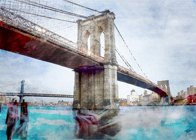 Det ikoniske vand ved Brooklyn Bridge af Osvaldo Russo
