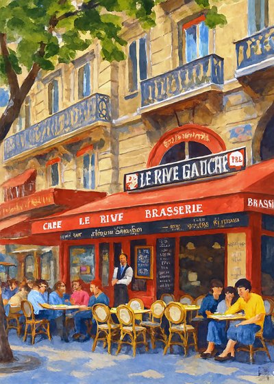 Livligt café i Paris af Osvaldo Russo