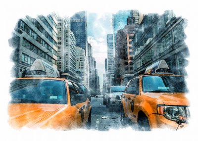 Taxier i New York City af Osvaldo Russo