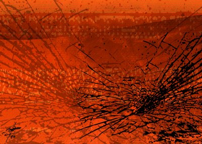 Shattered Orange – Abstrakt af Osvaldo Russo