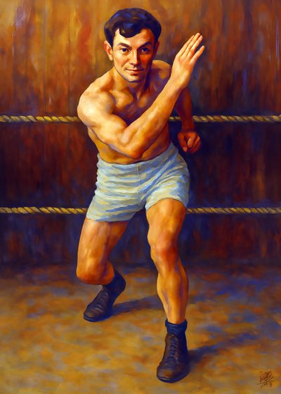 Vintage-boxerstilling af Osvaldo Russo