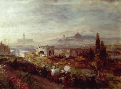 Udsigt over Firenze af Oswald Achenbach