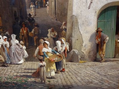 Tysk: Fest i Genazzano
Galicisk: En festival i Genazzano
Fransk: Une fête à Genazzano
Tjekkisk: Slavnost v Genazzanu
Dansk: En fest i Genazzano af Oswald Achenbach