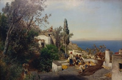 Udsigt over Napolibugten af Oswald Achenbach