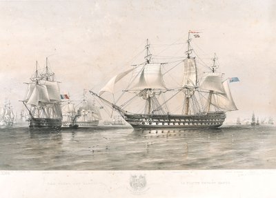 De engelske og franske flåder i Østersøen af Oswald Walters (after) Brierly