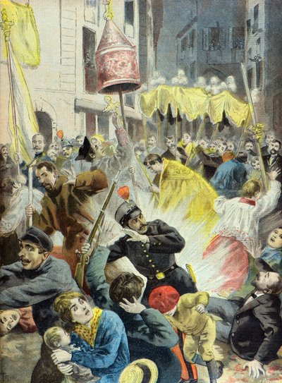 Anarkistisk angreb på Corpus Christi-processionen, Barcelona af Oswaldo Tofani