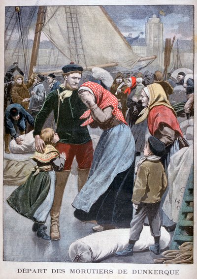 Torskefiskerbådenes afgang fra Dunkerque, 1900 af Oswaldo Tofani
