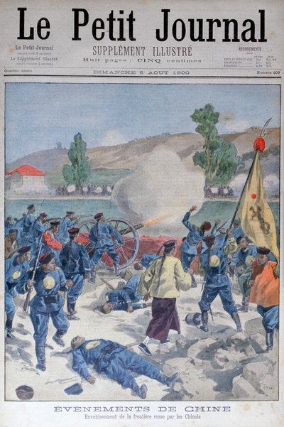 Kinesernes invasion af den russiske grænse, 1900 af Oswaldo Tofani
