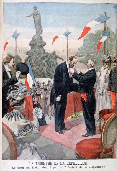 Jules Dalou bliver belønnet med medaljen for Æreslegionen af Emile Loubet, 1899 af Oswaldo Tofani