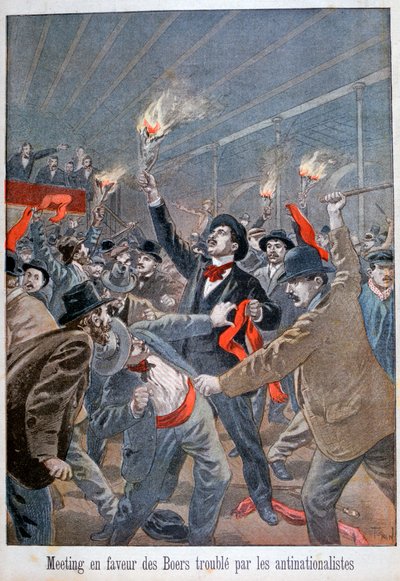 Møde til fordel for boerne forstyrret af anti-nationalisterne, 1900 af Oswaldo Tofani