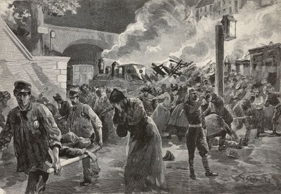 Ofre og redningsfolk på Saint-Mande-togulykkesstedet den 26. juli af Oswaldo Tofani