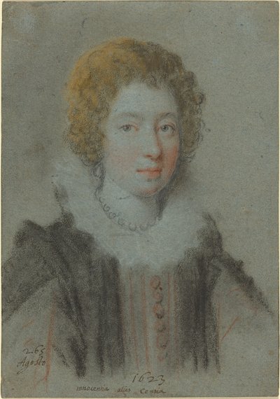 Portræt af en Dame af Ottavio Leoni