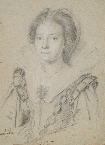 Portræt af en ung dame fra huset Anjou af Ottavio Leoni
