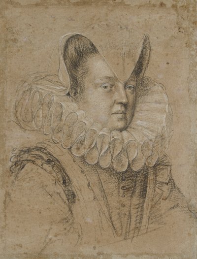 Portræt af Margherita, hertuginde af Ferrara, begyndelsen af det 17. århundrede af Ottavio Mario Leoni