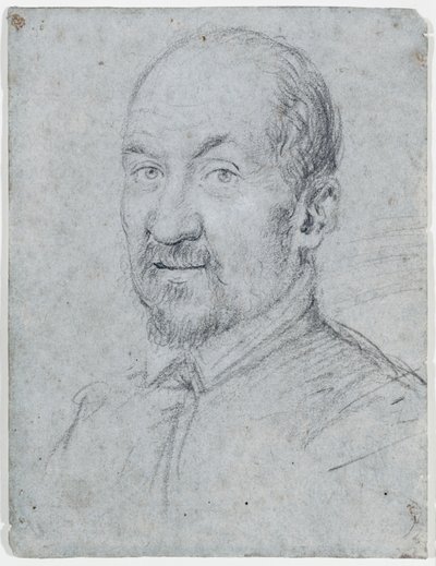 Portræt af en gejstlig (blyant på papir) af Ottavio Mario Leoni