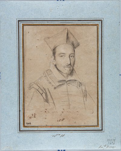 Portræt af prælat sandsynligvis kardinal Francesco Maria Bourbon Del Monte Santa Maria (1549-1627) Tegning af Ottavio Leoni (1578-1630) 1616 Genes, Musei di Strada Nuova, Fondo Disegni, inv 2418 af Ottavio Mario Leoni