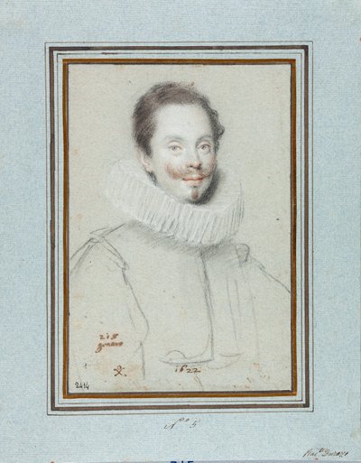 Portræt af markisen Paris Pinelli (1600-tallet) Tegning af Ottavio Leoni (1578-1630) 1600-tallets gener, Musei di Strada Nuova, Fondo Disegni, inv 2414 af Ottavio Mario Leoni