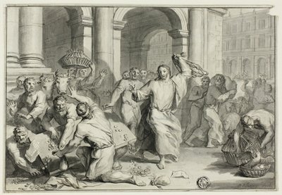 Kristus driver pengevekslerne ud af templet af Ottmar Elliger the Younger