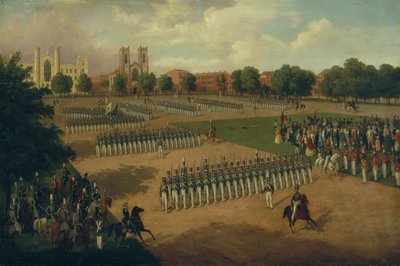 Seventh Regiment on Review, Washington Square, New York, 1851. af Otto Boetticher
