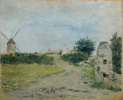 Landskab med vindmølle af Otto Friedrich